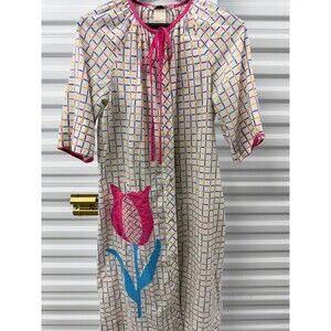 Vintage Models Coat Housedress with Tulip Appliqué